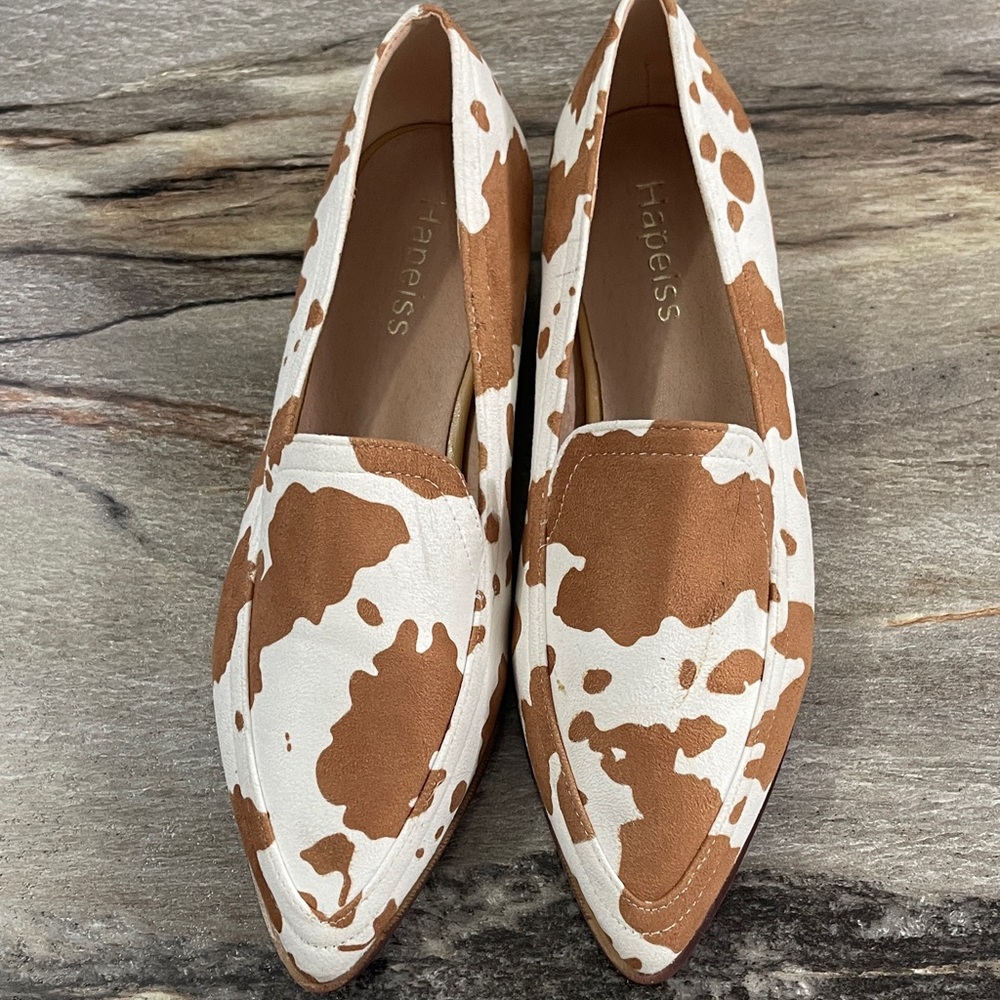 Brown and White Patterned Loafers